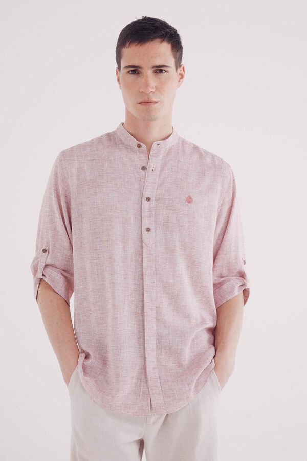 Springfield Camisa 3/4 linho viscose mao vermelho