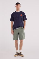 Springfield Bermuda popel&iacute;n comfort fit verde