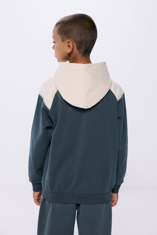 Springfield Kids Sudadera abierta color block ni&ntilde;o azul