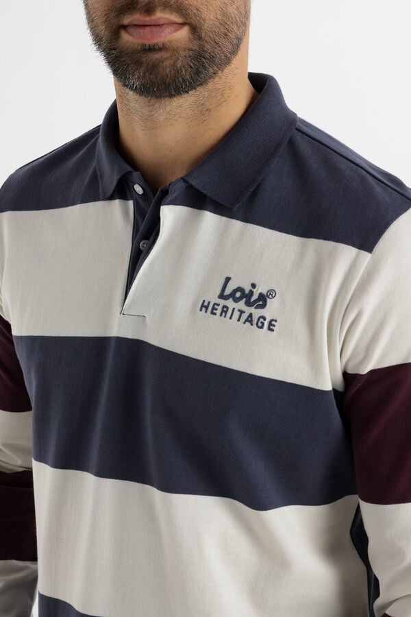 Lois Polo Manga Larga azul