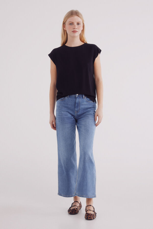 Springfield Camiseta lisa de viscose preto