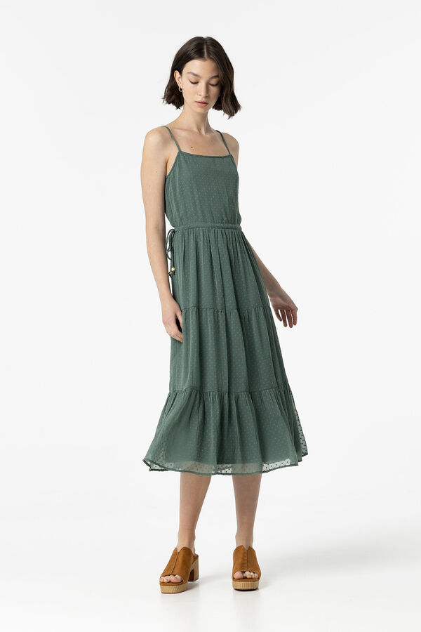 Tiffosi Vestido Midi Plumeti verde