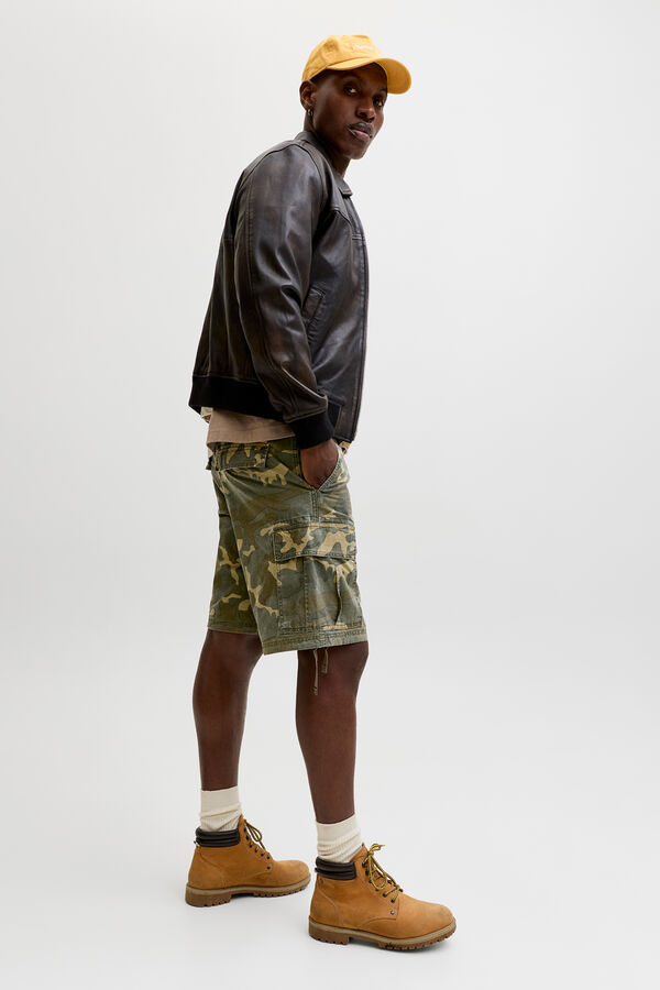 Jack & Jones Bermuda relaxed camuflagem verde