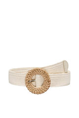 Only Cintur&oacute;n de rafia ajustable gris