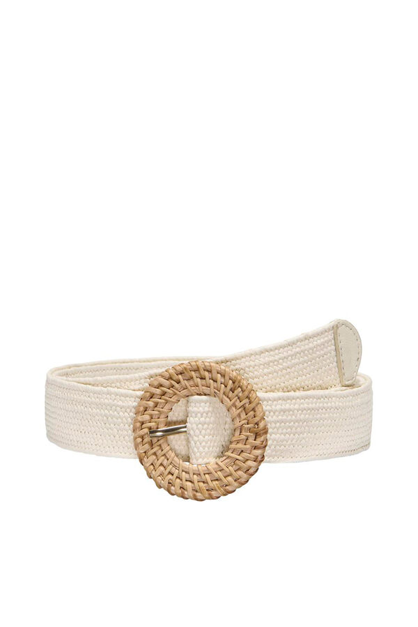 Only Cintur&oacute;n de rafia ajustable gris