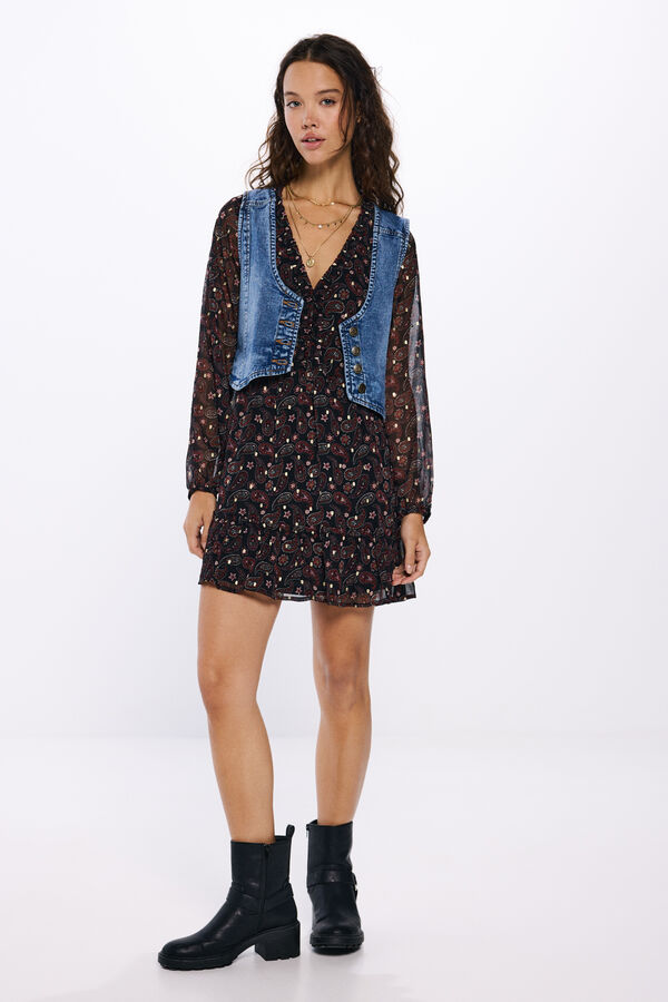 Springfield Chaleco vaquero azul