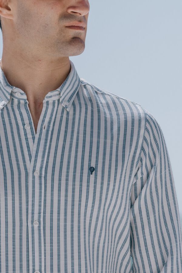 Celopman Camisa cuadrill&eacute; rayas azul