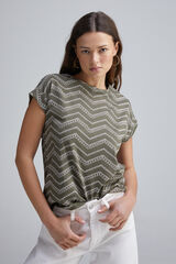 Springfield Camiseta manga vuelta botones hombro kaki