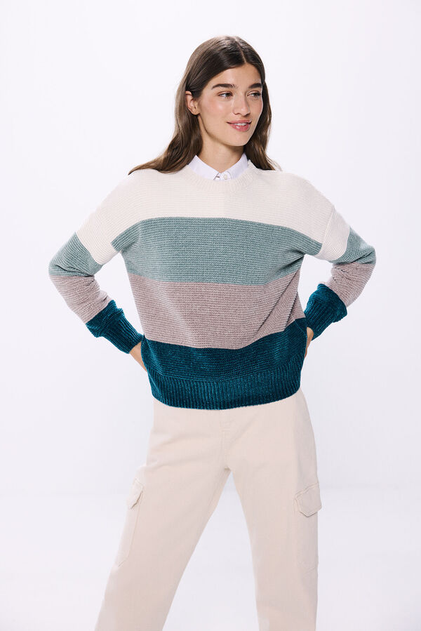 Springfield Jersey color block chenilla verde