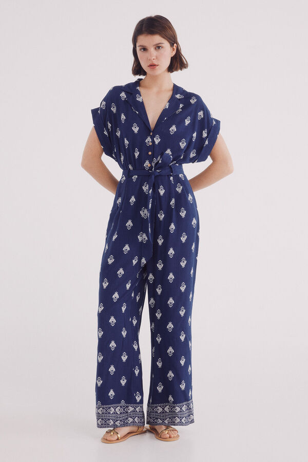 Springfield Macac&atilde;o longo estampado azul