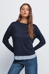 Springfield T-shirt combinada com bot&otilde;es laterais azul