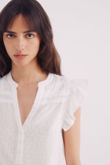 Springfield Blusa lace insertado marfil