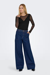 Only Body ajustado semitransparente negro