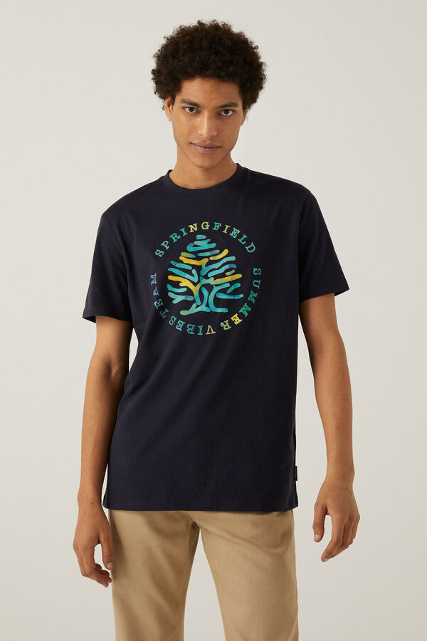 Springfield T-shirt logo azul