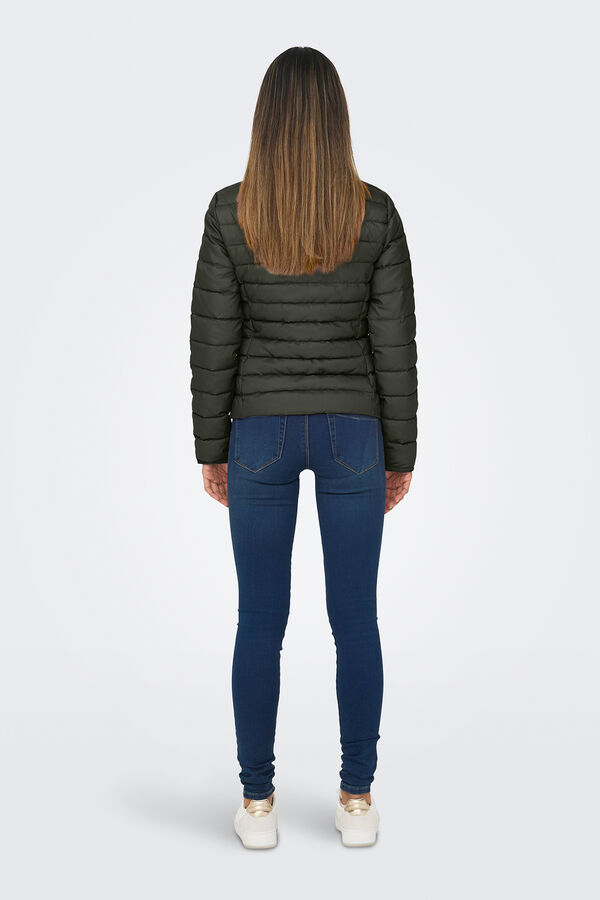 Only Chaqueta acolchada cuello alto gris