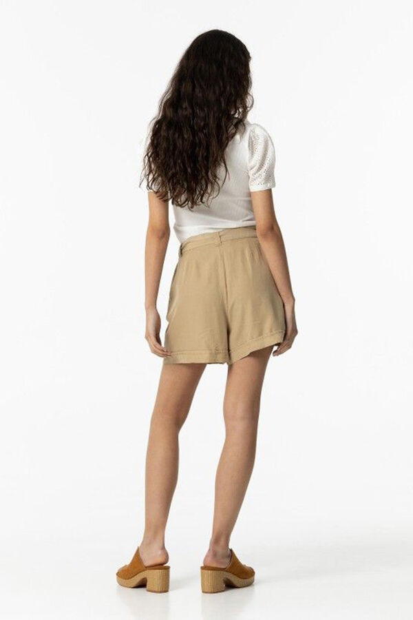 Tiffosi Bermuda com cinto lyocell cru