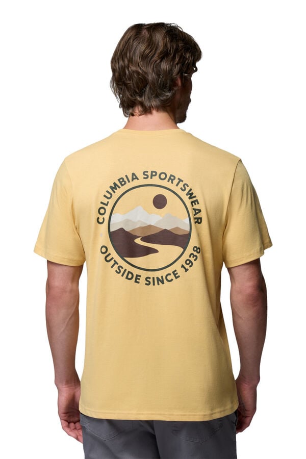 Columbia T-shirt com estampado de natureza nas costas amarelo