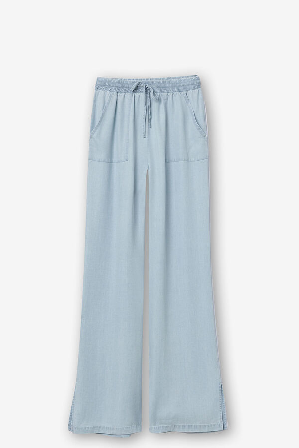 Tiffosi Cal&ccedil;as compridas lyocell azul