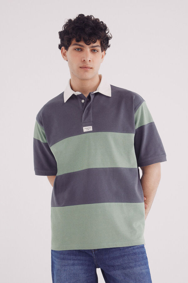 Springfield Polo piqué rugby boxy fit verde