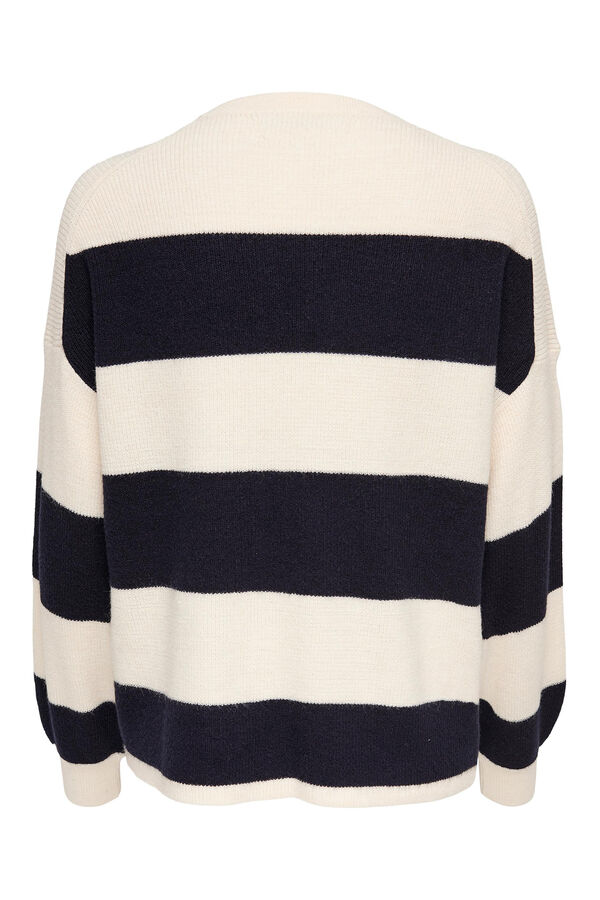 Only Jersey de rayas cuello redondo blanco