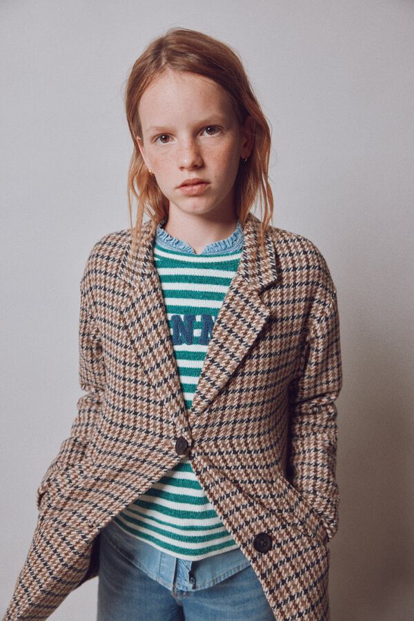 Springfield Kids Sobretudo quadrados menina cru