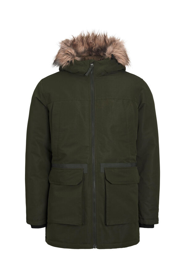 Springfield Parka capucha con plumas verde