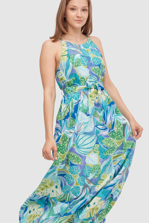 Inside Vestido Maxi Cuello Halter Est azul