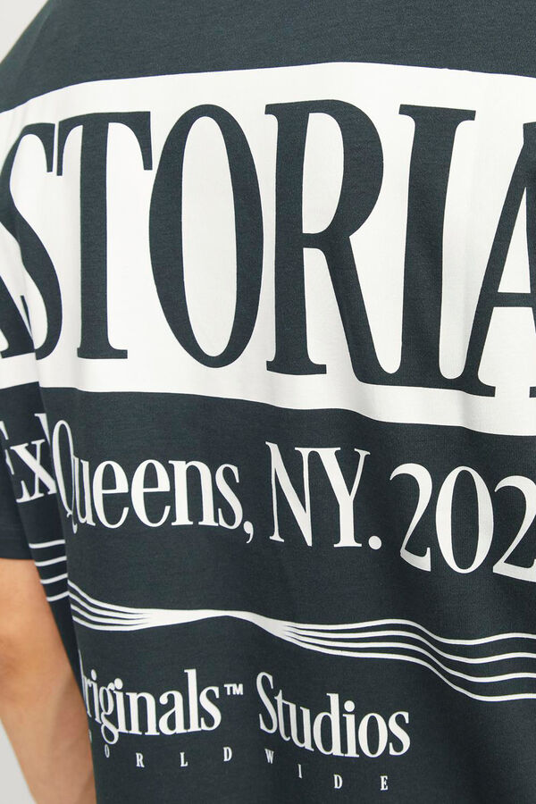 Jack & Jones Camiseta estampada folgada cinzento