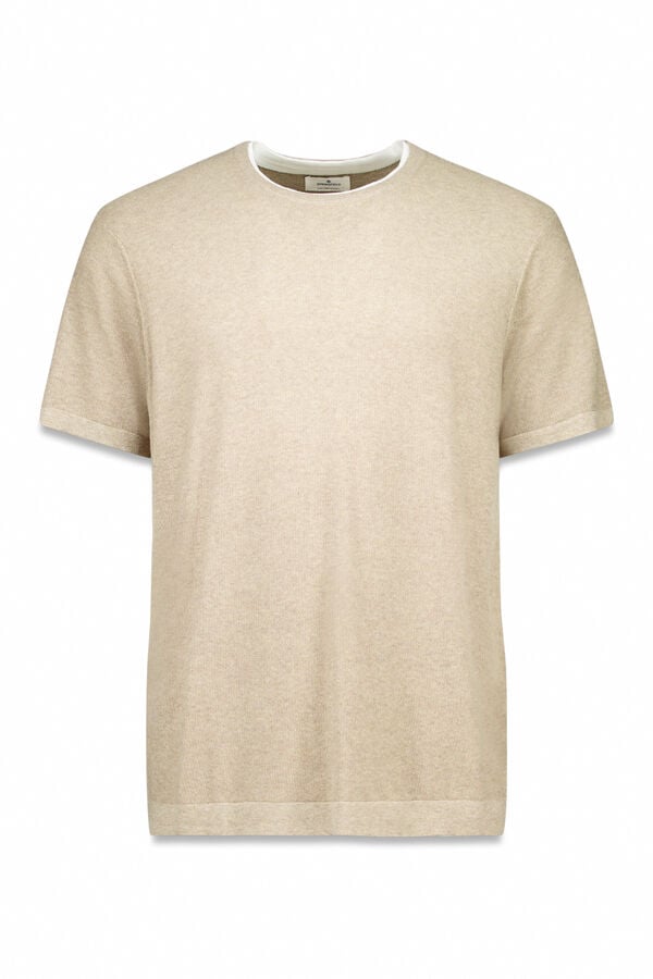 Springfield Camisola manga curta estrutura castanho