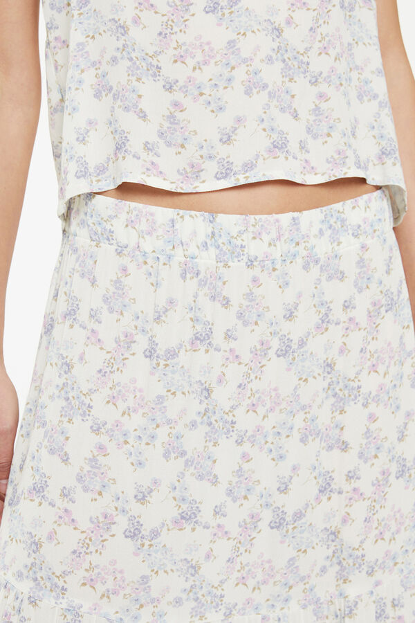 System Action Falda midi con estampado de flores estampado