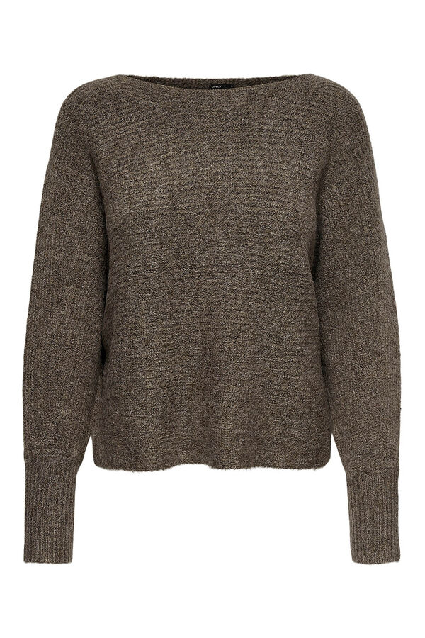 Only Camisola com gola gola castanho