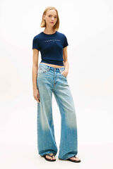 Tommy Jeans T-shirt slim manga curta azul