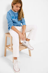 Springfield Kids Cal&ccedil;as denim flare para menina branco