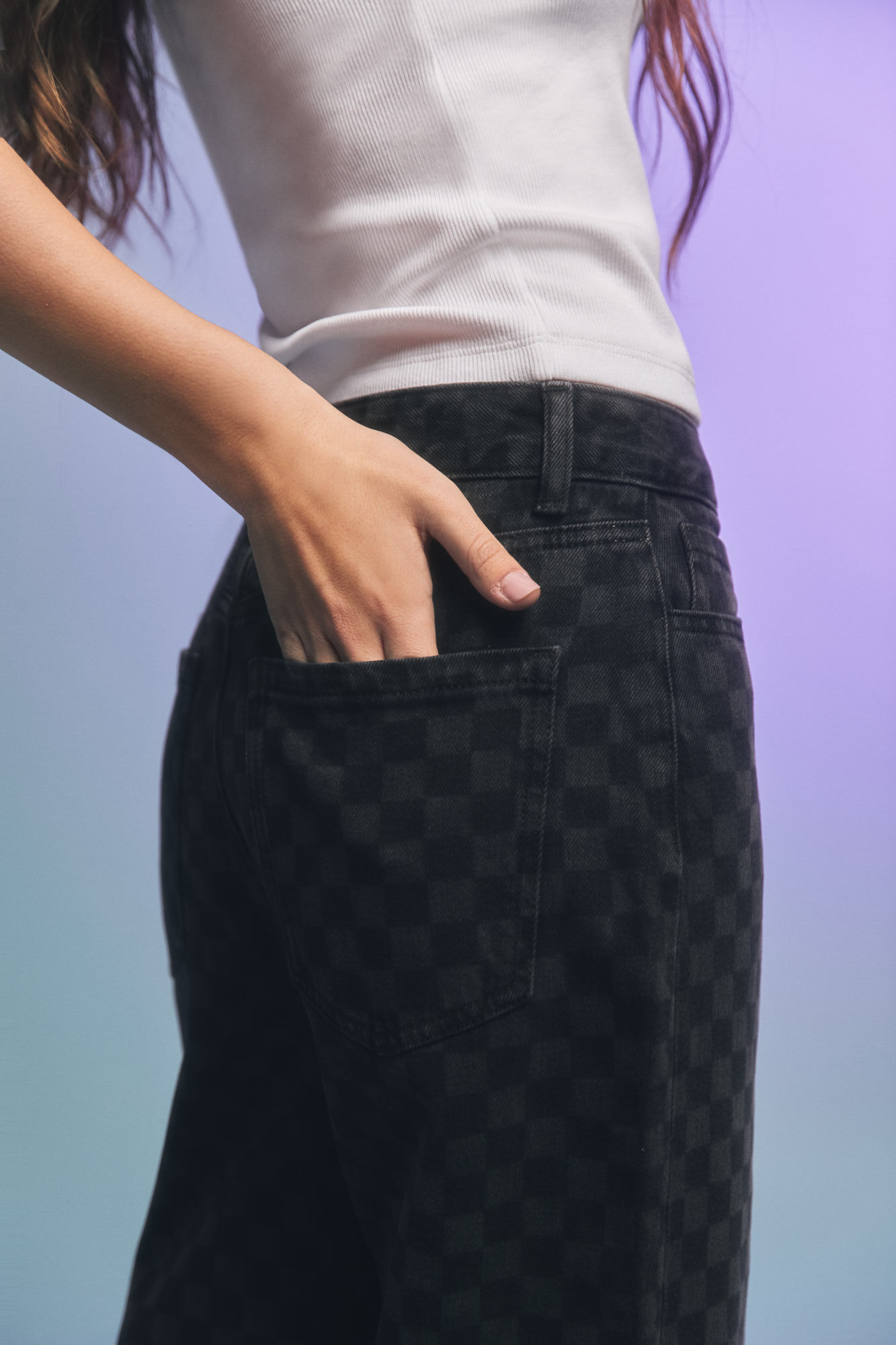 Springfield Jeans cuadros negros