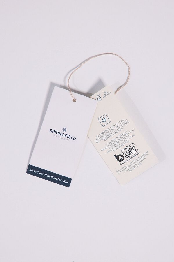 Springfield Camiseta gr&aacute;fica algod&oacute;n manga vuelta gris