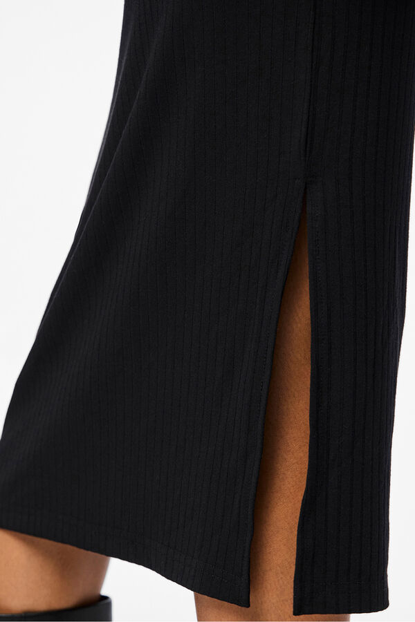 Pieces Falda midi negro