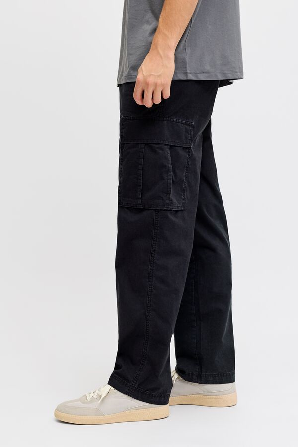 JJ REBEL Pantal&oacute;n cargo 100% algod&oacute;n negro