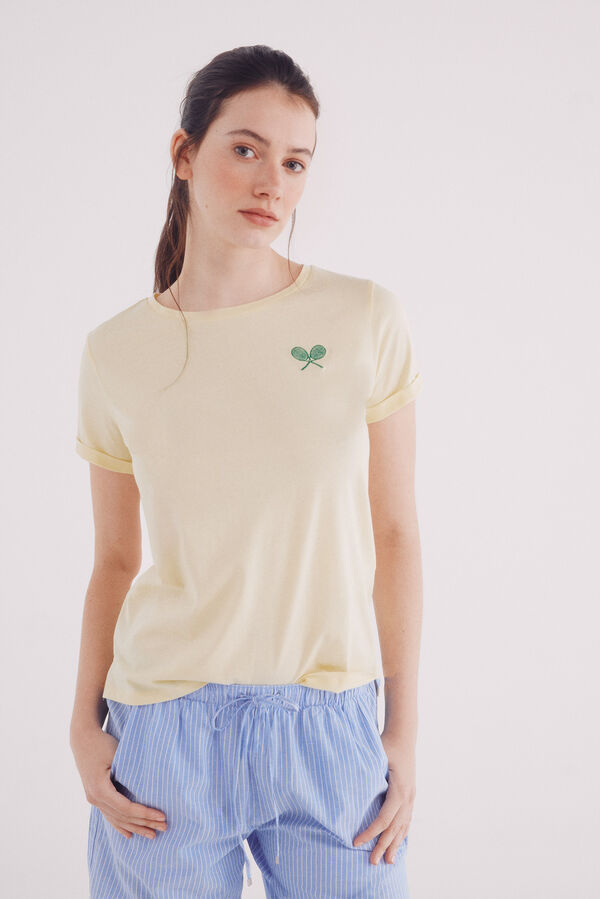 Springfield Camiseta "Born to play" amarillo