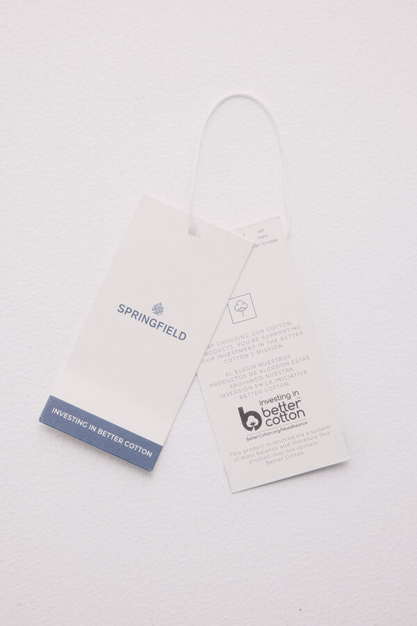 Springfield Camisa Oxford de manga curta azul