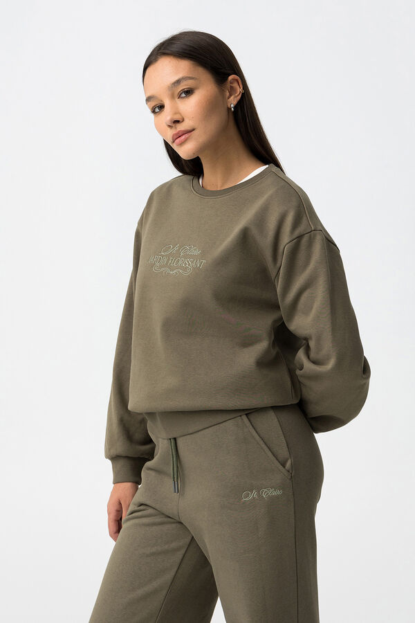 Tiffosi Sweatshirt com bordado frontal bege