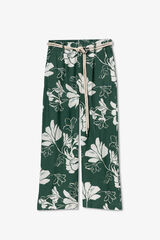 Tiffosi Pantalón de lino verde