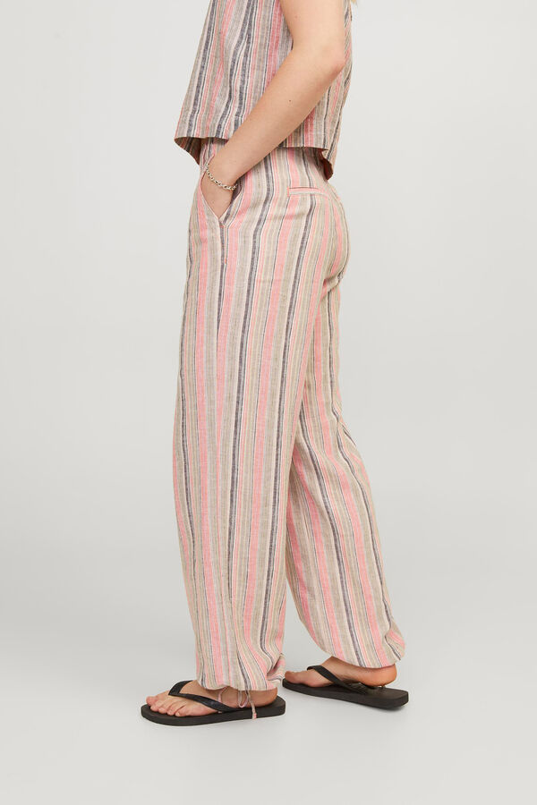 Jack & Jones Cal&ccedil;as de riscas linho vermelho