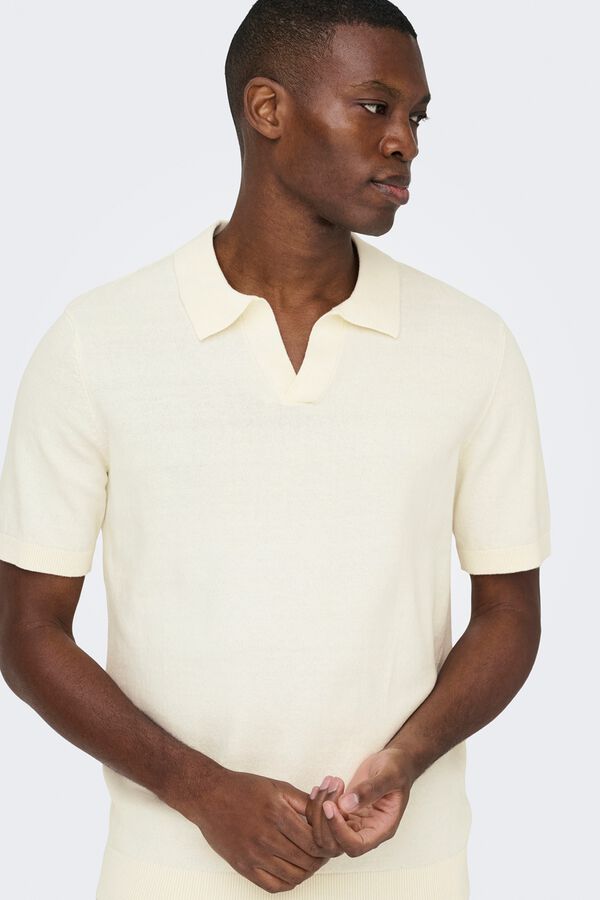Only & Sons Polo de malha manga curta branco