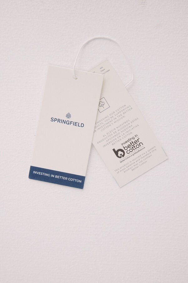 Springfield Camiseta manga manga comprida com listras tecidas azul