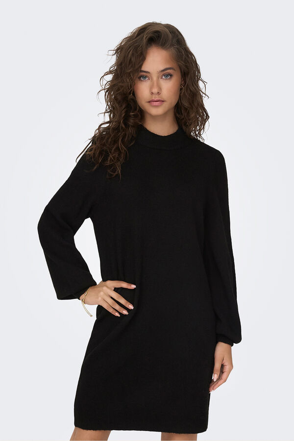 JDY Vestido curto de malha preto