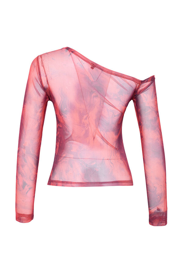 Trendyol Blusa escote asim&eacute;trico entallada rojo