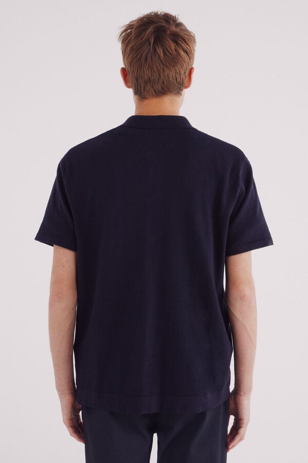 Springfield Cardigan de riscas manga curta verticalmente azul