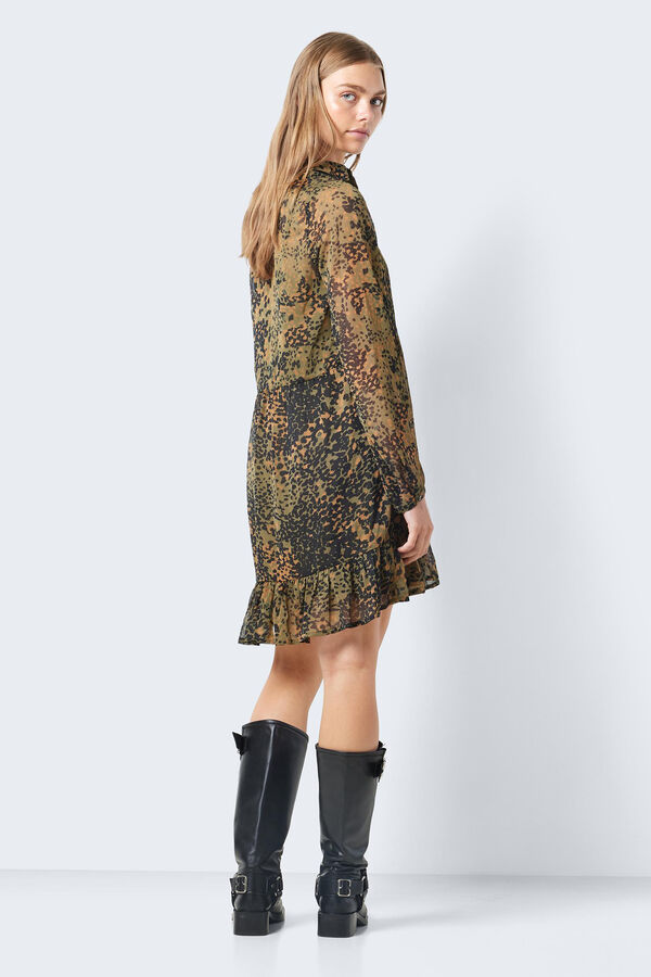 Noisy May Vestido curto estampado verde