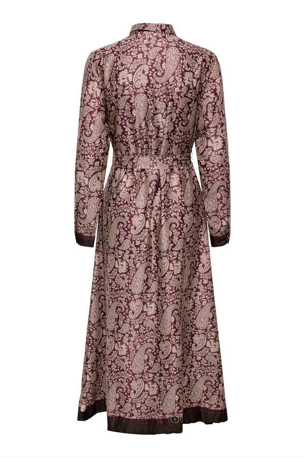 Only Vestido largo camisero satinado estampado