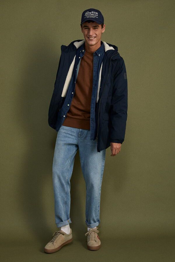 Springfield Parka borreguillo acolchada navy